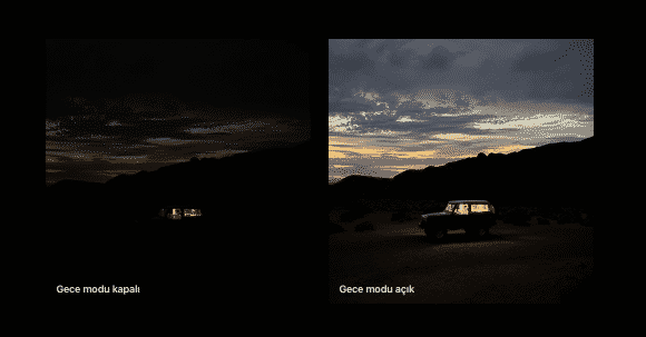 Gece modu çekimi örneği