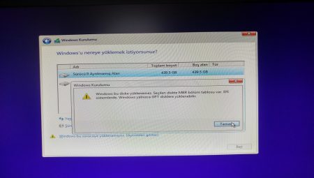 Windows Bu Diske Yüklenemez Hatası Çözümü